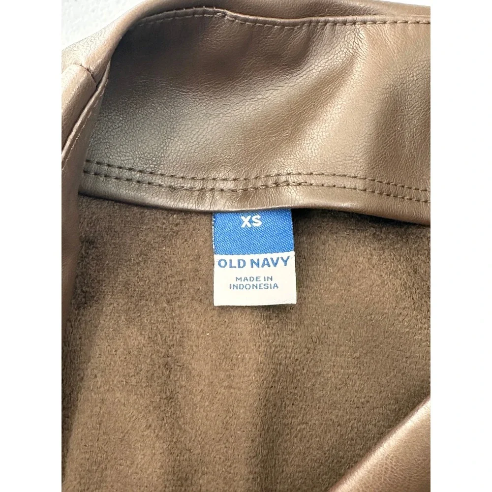Old Navy Skirt Faux Leather Fitted Mini XS Espresso Bark Brown NWT Vegan Slit